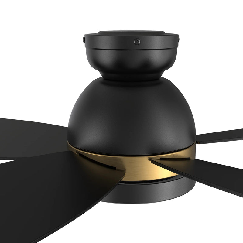 Carro Fremont 48in 5-Blade Flush Mount Smart Ceiling Fan | Black Gold Plywood Blades and Integrated LED | Living Room & | Model SFR485Q5-L12-B2-1-FMA