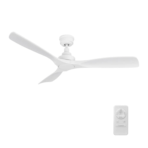 Carro Kiama 52in 3-Blade Smart Ceiling Fan | White ABS Blades and White Finish | Indoor Living Room & Bedroom | 52 x 52 x 11.7 | Model SFR523A-N10-W1-1