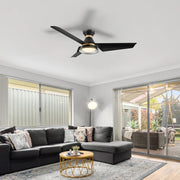 Carro Kreis 52in Flush Mount Smart Ceiling Fan | Black Gold ABS Blades | Living Room & Great Room | 52 x 52 x 11.6 in | Model SFR523A1-L12-B2-1-FMA
