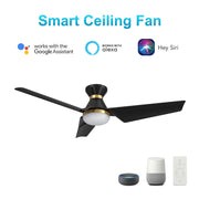 Carro Kreis 52in Flush Mount Smart Ceiling Fan | Black Gold ABS Blades | Living Room & Great Room | 52 x 52 x 11.5 in | Model SFR523A1-L22-B2-1-FMA