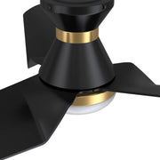 Carro Kreis 52in Flush Mount Smart Ceiling Fan | Black Gold ABS Blades | Living Room & Great Room | 52 x 52 x 11.5 in | Model SFR523A1-L22-B2-1-FMA