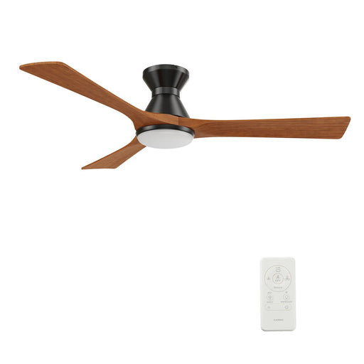 Carro Nicolet 52in Smart Ceiling Fan | Black Antique Walnut Solid Wood Blades | Living Room & Covered Patio | 52 x 52 x 17.7 in | Model SFR523A2-L12-BM2-1