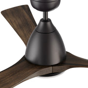 Carro Nicolet 52in 3-Blade Smart Ceiling Fan | Modern Black and Light Brown Solid Wood Blades | Living Room & Covered Patio | Model SFR523A2-L12-BM3-1