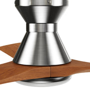 Carro Nicolet 52in 3-Blade Flush Mount Smart Ceiling Fan | Brushed Nickel Solid Wood Blades and Integrated LED | Living Room | Model SFR523A2-L12-SM2-1-FM