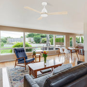 Carro Nicolet 52in Smart Ceiling Fan | White Solid Wood Blades with Integrated LED | Living Room & Covered Patio | 52 x 52 x | Model SFR523A2-L12-WM1-1