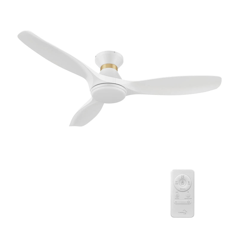 Carro Merton 52in Smart Ceiling Fan | White ABS Blades with Integrated LED | Living Room & Bedroom | 52 x 52 x 11 in Flush | Model SFR523A4-L12-W1-1-FMA