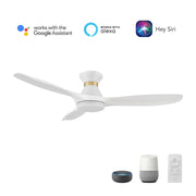 Carro Merton 52in Smart Ceiling Fan | White ABS Blades with Integrated LED | Living Room & Bedroom | 52 x 52 x 11 in Flush | Model SFR523A4-L12-W1-1-FMA