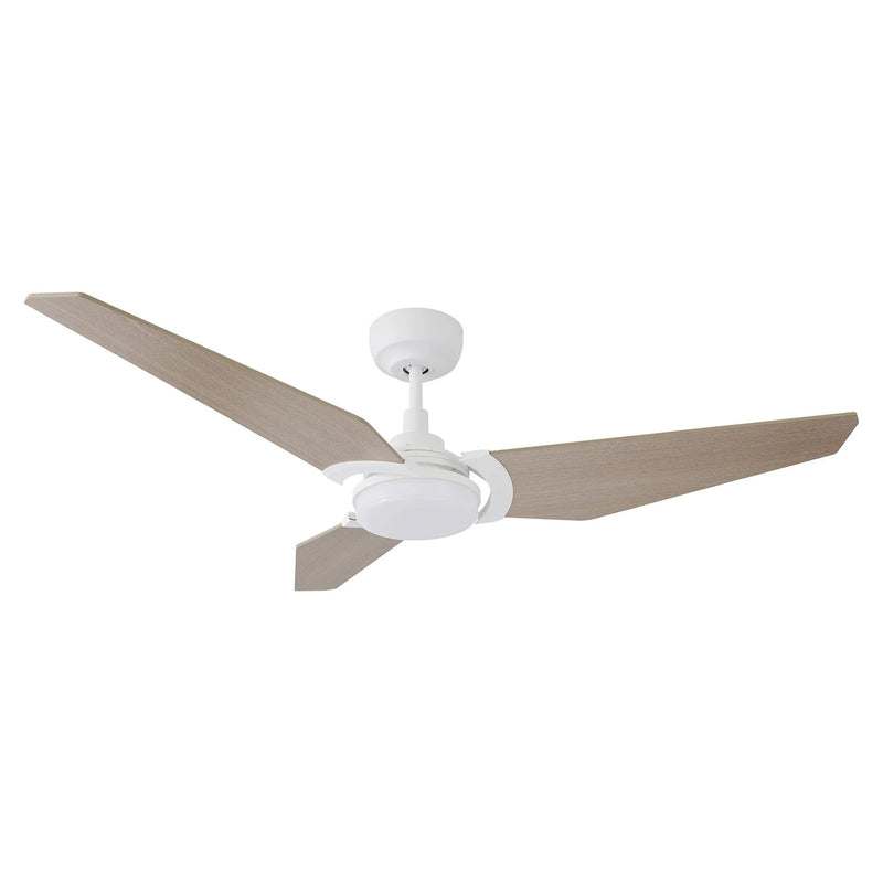 Carro Kaj 52in 3-Blade Smart Ceiling Fan | White Chestnut Plywood Blades and White Motor | Living Room & Covered Patio | 13.4 x | Model SFR523B-L12-W6-1