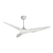 Carro Kaj 52in 3-Blade Smart Ceiling Fan with LED Light | White Marble Finish and Plywood Blades | Indoor & Covered Patio | 52 x | Model SFR523B-L12-W7-1
