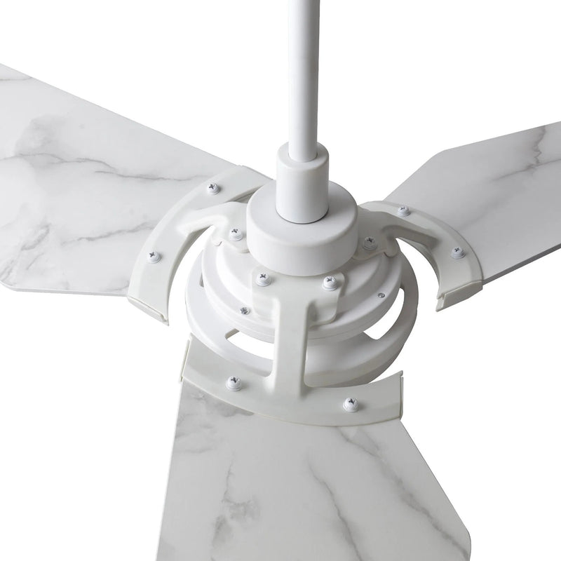 Carro Kaj 52in 3-Blade Smart Ceiling Fan with LED Light | White Marble Finish and Plywood Blades | Indoor & Covered Patio | 52 x | Model SFR523B-L12-W7-1