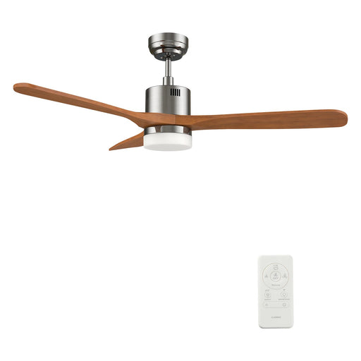 Carro Palmer 52in Smart Ceiling Fan | Modern Brushed Nickel Solid Wood Blades and Integrated LED | Living Room, Bedroom & | Model SFR523E4-L12-SM2-1
