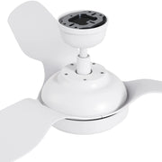 Carro Vena 52in 3-Blade Smart Ceiling Fan | Soft Modern White PP Blades | Living Room & Covered Patio | 52 x 52 x 13.6 in, Damp | Model SFR523F2-L12-W1-1