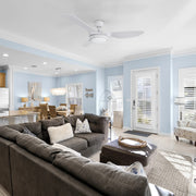 Carro Vena 52in 3-Blade Smart Ceiling Fan | Soft Modern White PP Blades | Living Room & Covered Patio | 52 x 52 x 13.6 in, Damp | Model SFR523F2-L12-W1-1