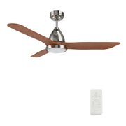 Carro Garrick 52in 3-Blade Smart Ceiling Fan | Brushed Nickel Plywood Blades and Motor | Living Room & Covered Patio | 52 x 52 | Model SFR523F3-L12-SM2-1