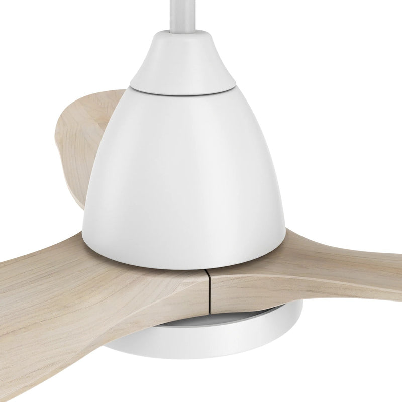 Carro Garrick 52in 3-Blade Smart Ceiling Fan | Soft Modern White Solid Wood Blades | Living Room & Covered Patio | 52 x 52 x | Model SFR523F3-L12-WM1-1