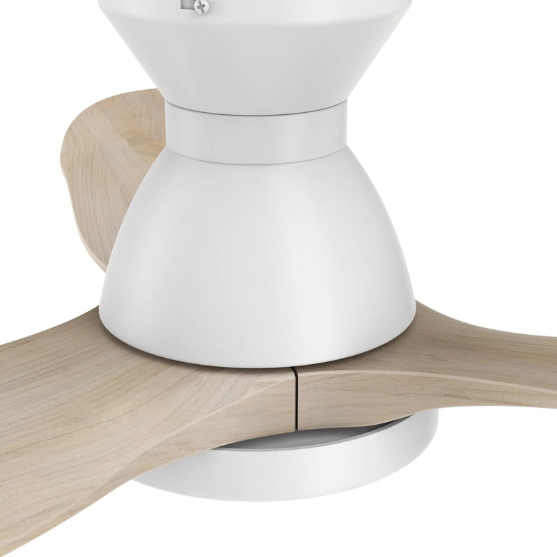 Carro Garrick 52in 3-Blade Flush Mount Ceiling Fan | Modern White Plywood Blades and Integrated LED | Large Living Room & | Model SFR523F3-L12-WM1-1-FM