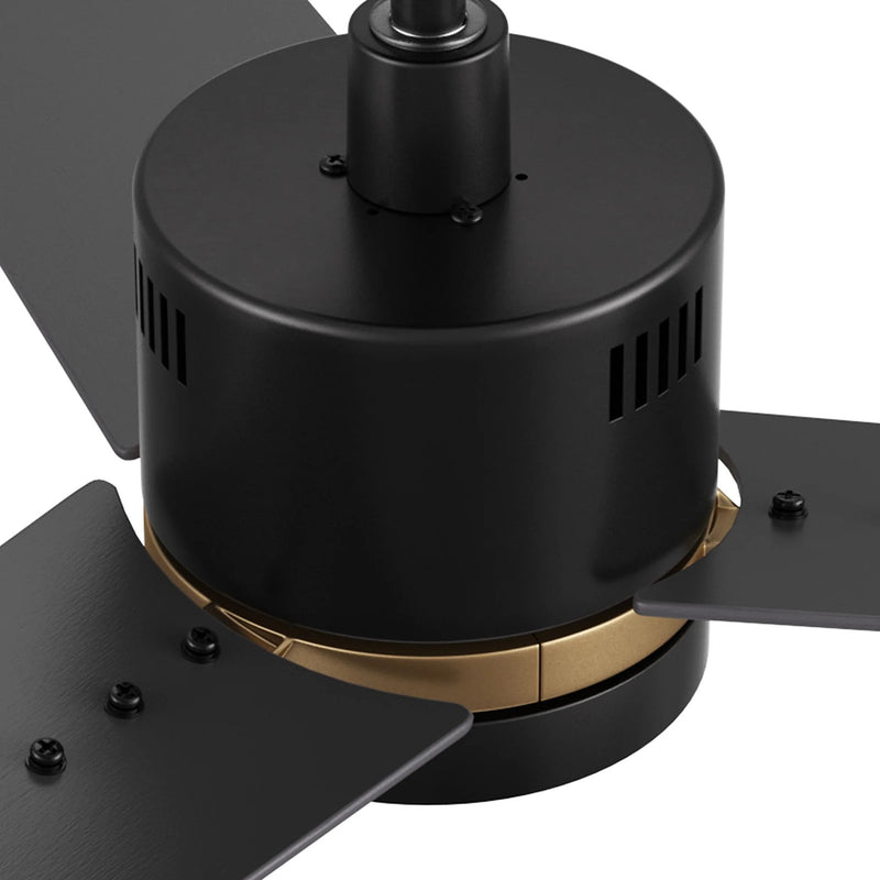 Carro Montgomery 52in 3-Blade Smart Ceiling Fan | Black Gold Finish and Plywood Blades with Integrated LED | Living Room & | Model SFR523G3-L11-B2-1G