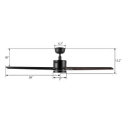 Carro Montgomery 52in 3-Blade Smart Ceiling Fan | Modern Black Taupe Plywood Blades and Integrated LED | Large Living Room & | Model SFR523G3-L11-BX-1