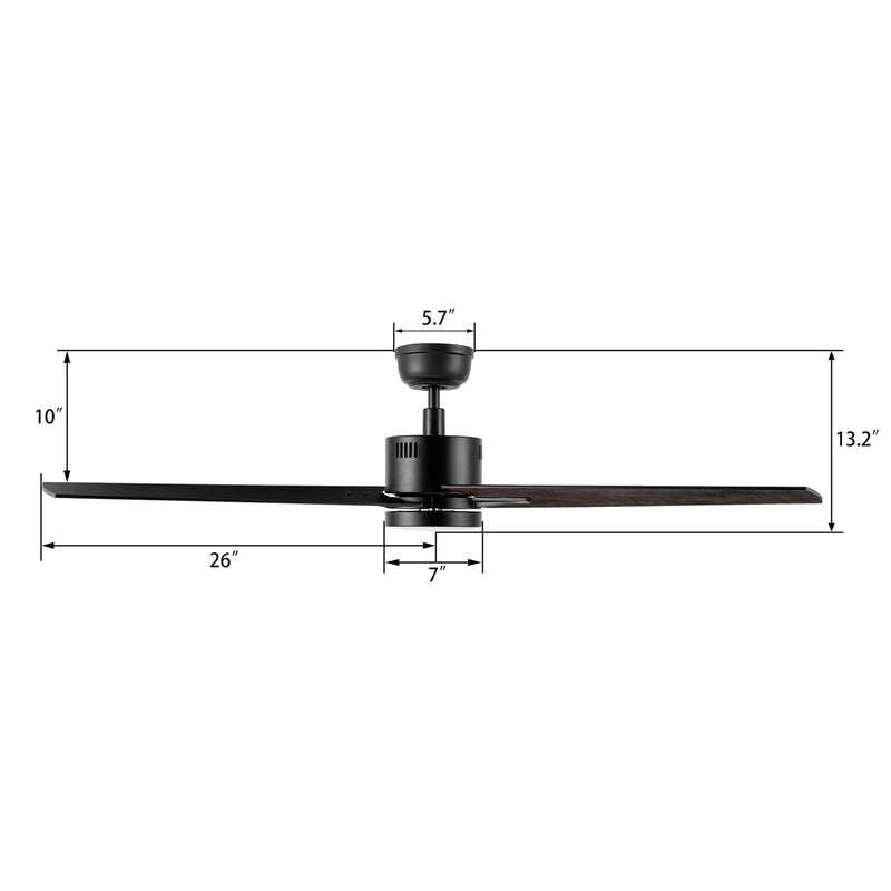 Carro Montgomery 52in 3-Blade Smart Ceiling Fan | Modern Black Taupe Plywood Blades and Integrated LED | Large Living Room & | Model SFR523G3-L11-BX-1