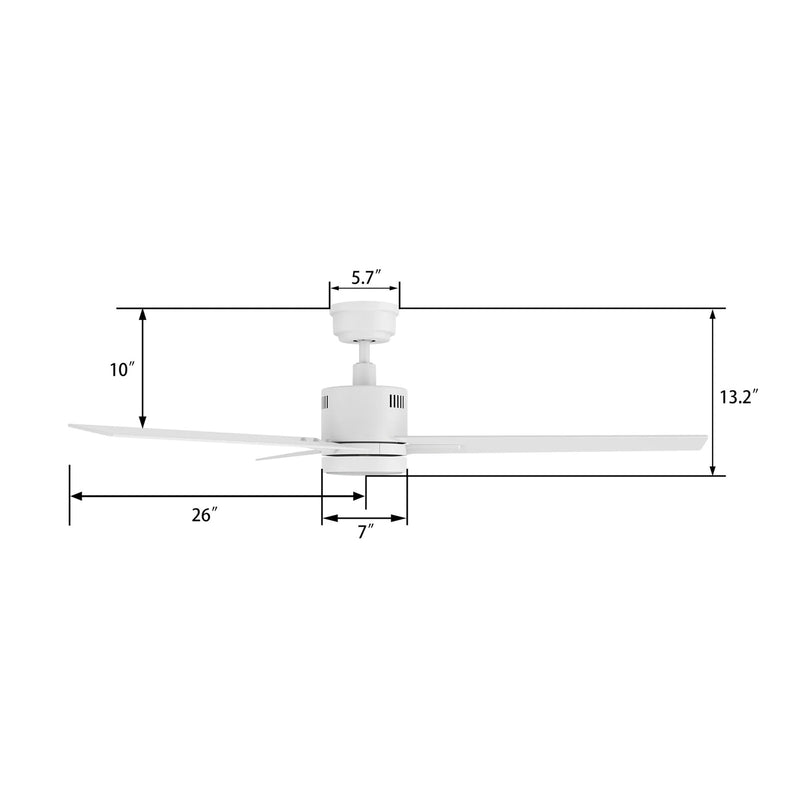 Carro Montgomery 52in 3-Blade Smart Ceiling Fan | White and Plywood | Living Room & Great Room | 52 x 52 x 13.2 in | Model SFR523G3-L11-W1-1