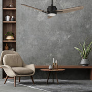 Carro Calen 52in 3-Blade Smart Ceiling Fan | Modern Black Barnwood Plywood Blades | Living Room & Covered Patio | 13.2 x 52 x 52 | Model SFR523J3-L11-BS-1