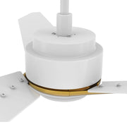 Carro Calen 52in 3-Blade Smart Ceiling Fan | Modern White Gold Plywood Blades | Living Room & Covered Patio | 13.2 x 52 x 52 | Model SFR523J3-L11-W1-1G