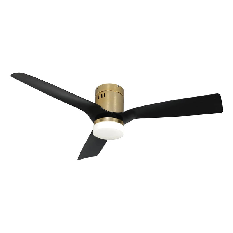 Carro Spezia 52in 3-Blade Flush Smart Ceiling Fan | Gold Glass Fiber Blades | Living Room & Covered Patio | 52 x 52 x 11.3 in | Model SFR523P-L12-G2-1-FM