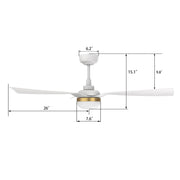 Carro Spezia 52in 3-Blade Flush Mount Smart Ceiling Fan | Modern White ABS and Integrated LED | Living Room & Bedroom | 11.5 x | Model SFR523P2-L22-W1-1A