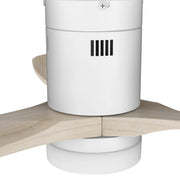 Carro Labelle 52in 3-Blade Flush Ceiling Fan | White Solid Wood Blades | Living Room & Covered Patio | 52 x 52 x 11.8 in | Model SFR523P3-L12-WM1-1-FM