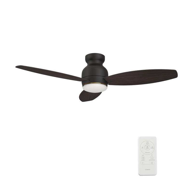 Carro Trento 52in 3-Blade Flush Mount Smart Ceiling Fan | Black Barnwood Plywood Blades and Brushed Nickel Motor | Indoor & | Model SFR523Q-L12-BG-1-FM
