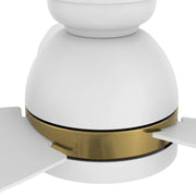 Carro Fremont 52in 3-Blade Flush Mount Smart Ceiling Fan | Modern White Gold and Plywood | Large Living Room & Covered Patio | Model SFR523Q5-L12-W1-1-FMA