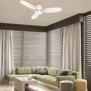 Carro Fremont 52in 3-Blade Flush Mount Smart Ceiling Fan | Modern White Gold and Plywood | Large Living Room & Covered Patio | Model SFR523Q5-L12-W1-1-FMA