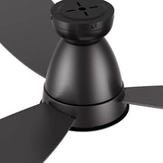 Carro York 52in 3-Blade Flush Mount Smart Ceiling Fan | Modern Black and Plywood | Large Living Room & Covered Patio | 52 x | Model SFR523Q7-L12-B2-1-FM