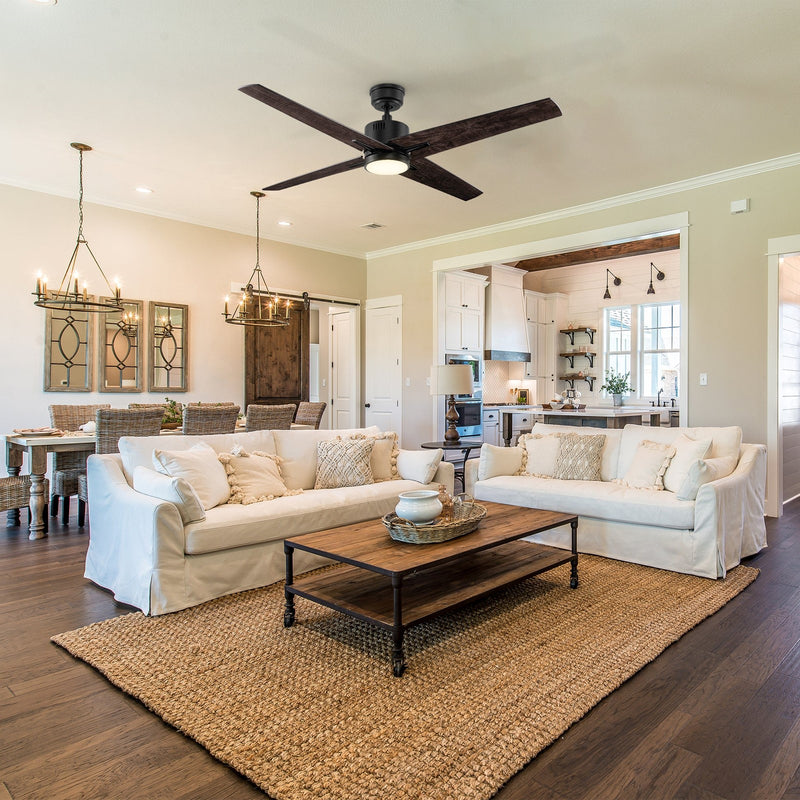 Carro Montgomery 52in 4-Blade Smart Ceiling Fan | Black Taupe Plywood Blades and Black Motor | Indoor Living Room & Bedroom | 52 | Model SFR524G3-L11-BX-1