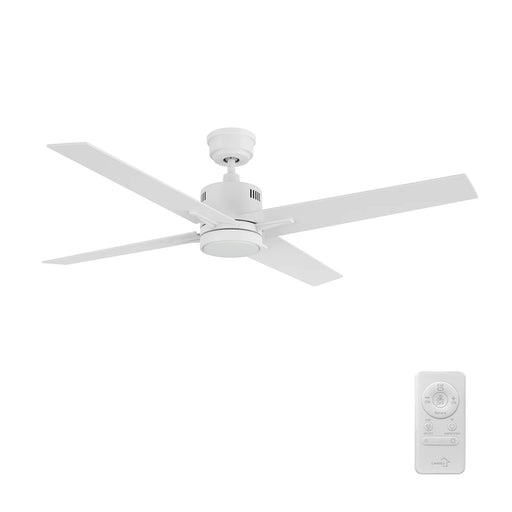 Carro Montgomery 52in 4-Blade Smart Ceiling Fan | White Plywood Blades and White Motor | Indoor Living Room & Bedroom | 52 x 52 | Model SFR524G3-L11-W1-1