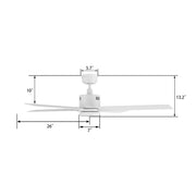 Carro Montgomery 52in 4-Blade Smart Ceiling Fan | White Plywood Blades and White Motor | Indoor Living Room & Bedroom | 52 x 52 | Model SFR524G3-L11-W1-1