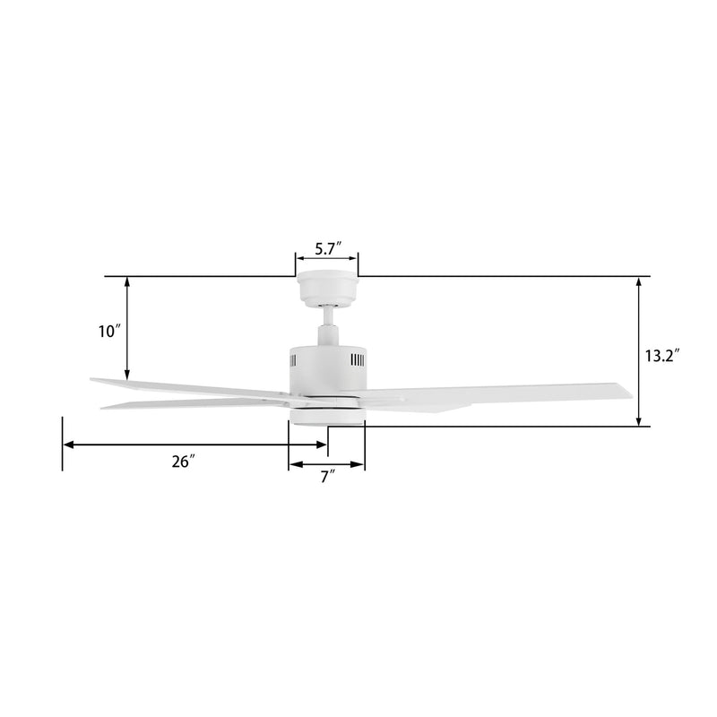 Carro Montgomery 52in 4-Blade Smart Ceiling Fan | White Plywood Blades and White Motor | Indoor Living Room & Bedroom | 52 x 52 | Model SFR524G3-L11-W1-1