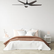 Carro Kaj 52in 5-Blade Smart Ceiling Fan | Black Walnut Plywood Blades and Glass Shade | Living Room & Covered Patio | 52 x 52 x | Model SFR525B-L22-B5-1