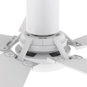 Carro Kaj 52in 5-Blade Flush Smart Ceiling Fan | Modern White Plywood and Glass | Living Room & Covered Patio | 52 x 52 x 12 | Model SFR525B-L22-W1-1-FM