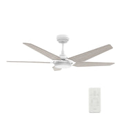 Carro Kaj 52in 5-Blade Smart Ceiling Fan | White Chestnut Plywood and Integrated LED | Living Room & Covered Patio | 52 x 52 x | Model SFR525B-L22-W6-1