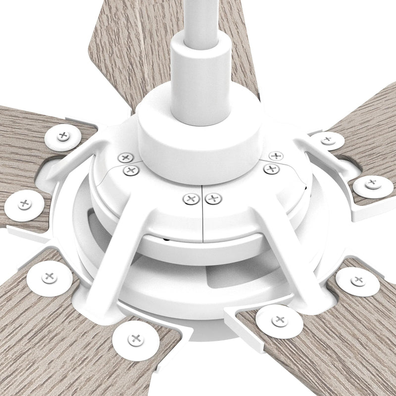 Carro Kaj 52in 5-Blade Smart Ceiling Fan | White Chestnut Plywood and Integrated LED | Living Room & Covered Patio | 52 x 52 x | Model SFR525B-L22-W6-1