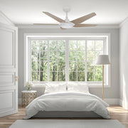 Carro Kaj 52in 5-Blade Smart Ceiling Fan | White Chestnut Plywood and Integrated LED | Living Room & Covered Patio | 52 x 52 x | Model SFR525B-L22-W6-1