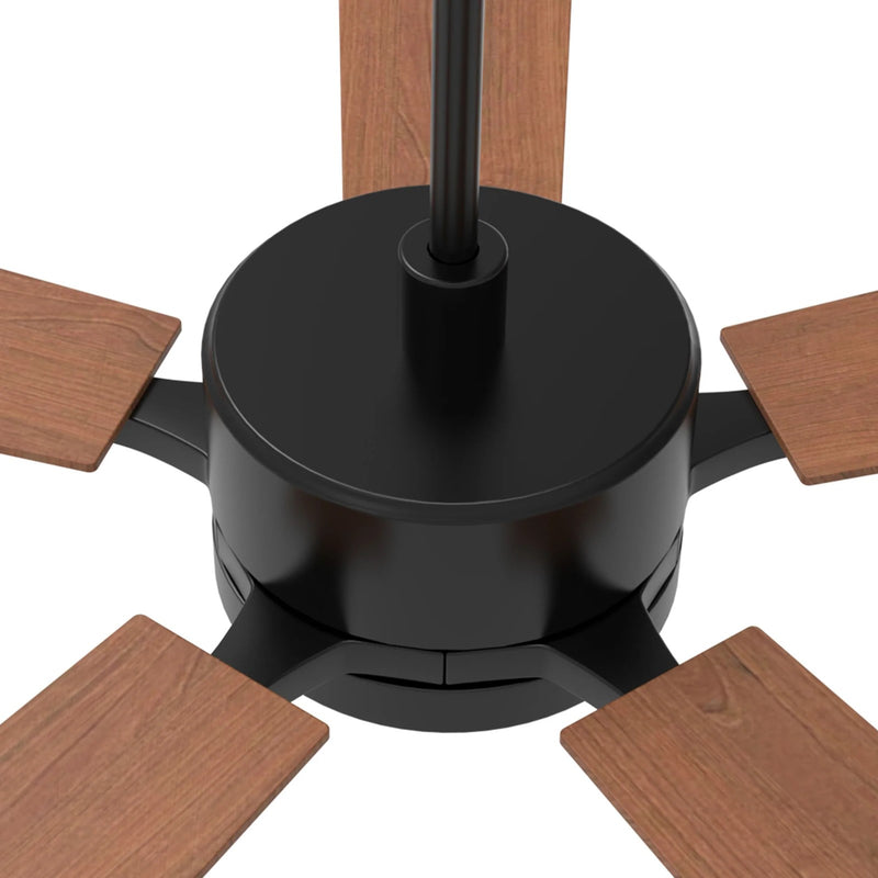 Carro Appleton 52in 5-Blade Smart Ceiling Fan | Modern Black Cherry and Plywood | Living Room & Covered Patio | 52 x 52 x 15 in | Model SFR525E-L12-B3-1