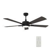 Carro Appleton 52in 5-Blade Smart Ceiling Fan | Modern Black Walnut and Plywood | Living Room & Covered Patio | 52 x 52 x 15 in | Model SFR525E-L12-BF-1