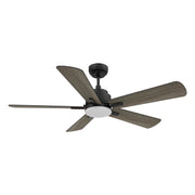 Carro Olinda 52in 5-Blade Smart Ceiling Fan | Black Barnwood Plywood and Integrated LED | Living Room & Covered Patio | 52 x 52 | Model SFR525E3-L12-BG-1