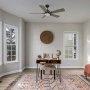 Carro Olinda 52in 5-Blade Smart Ceiling Fan | Black Barnwood Plywood and Integrated LED | Living Room & Covered Patio | 52 x 52 | Model SFR525E3-L12-BG-1