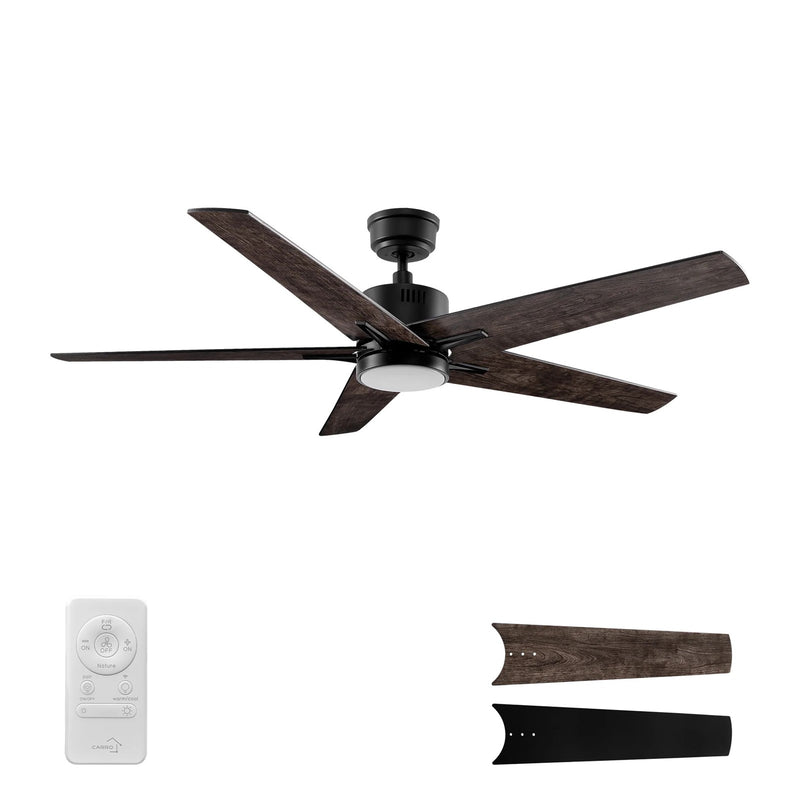 Carro Montgomery 52in 5-Blade Smart Ceiling Fan | Black Taupe Finish and Plywood Blades | Living Room & Bedroom | 52 x 52 x 13 in | Model SFR525G3-L11-BX-1