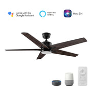 Carro Montgomery 52in 5-Blade Smart Ceiling Fan | Black Taupe Finish and Plywood Blades | Living Room & Bedroom | 52 x 52 x 13 in | Model SFR525G3-L11-BX-1