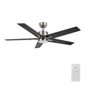 Carro Montgomery 52in 5-Blade Smart Ceiling Fan | Brushed Nickel Black Finish and Plywood Blades | Living Room & Bedroom | 52 x | Model SFR525G3-L11-S2-1
