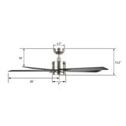 Carro Montgomery 52in 5-Blade Smart Ceiling Fan | Brushed Nickel Black Finish and Plywood Blades | Living Room & Bedroom | 52 x | Model SFR525G3-L11-S2-1